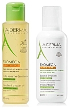 Düfte, Parfümerie und Kosmetik Set - A-Derma Exomega Control Emollient Cream Anti-Irritation Set (sh/gel/500ml + b/balm/400ml)