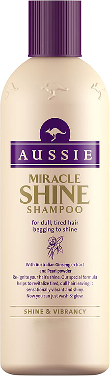 Aufhellendes Shampoo für stumpfes und müdes Haar mit Ginseng-Extrakt und Perlenpuder - Aussie Miracle Shine Shampoo — Bild N1