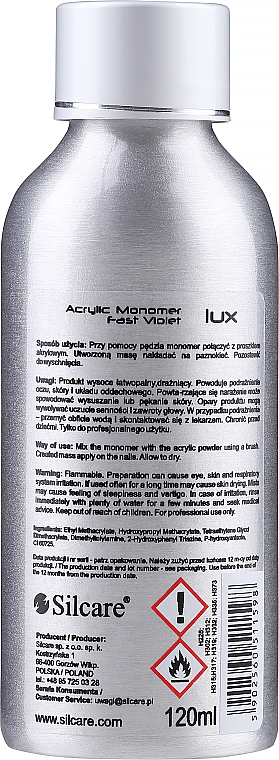 Acryl-Flüssigkeit - Silcare Sequent Lux Acrylic Monomer Fast Violet — Bild N4