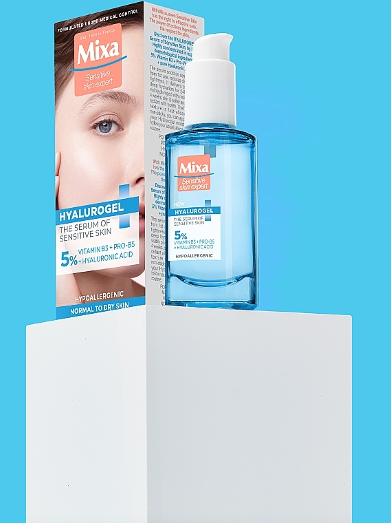 Feuchtigkeitsspendendes Gesichtsserum mit Hyaluronsäure für empfindliche Haut - Mixa Hyalurogel The Serum Of Sensitive Skin — Bild N13