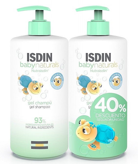 Körperpflegeset - Isdin Baby Naturals Duo (Shampoo-Duschgel 2x750ml) — Bild N1