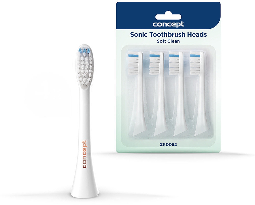 Ersatz-Zahnbürstenköpfe 4 St. ZK0052 weiß - Concept Sonic Toothbrush Heads Soft Clean — Bild N1