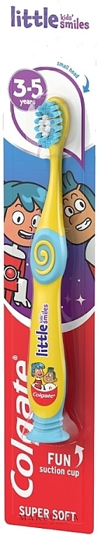 Kinderzahnbürste 3-5 Jahre blau-gelb  - Colgate Little Kids Smiles	 — Bild N5