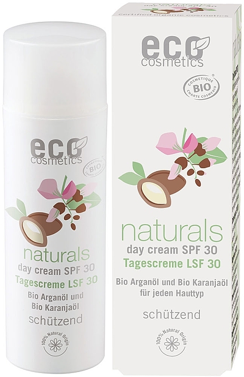 Tagescreme für das Gesicht mit Argan- und Karanjaöl - Eco Cosmetics Naturals Day Cream SPF30 — Bild N1