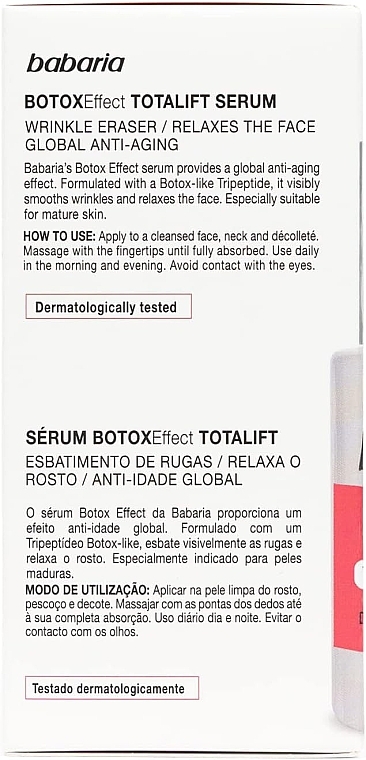 Liftingserum für das Gesicht - Babaria Botox Effect Total Lift Serum — Bild N4