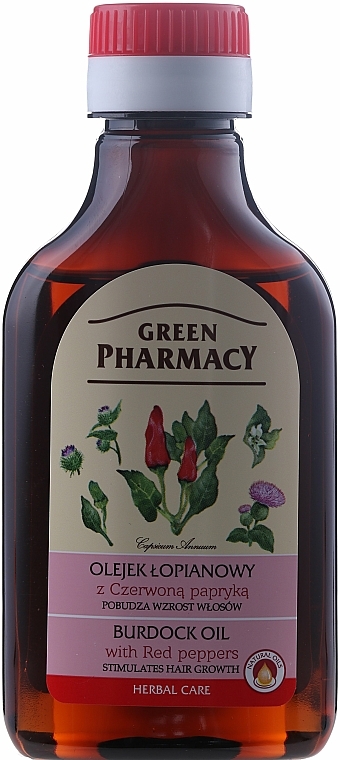 Klettenöl mit rotem Pfeffer zum Haarwachstum - Green Pharmacy