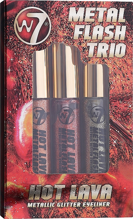 Make-up Set (Eyeliner 3x7ml) - W7 Hot Lava Metallic Glitter Trio Eyeliner — Bild N1