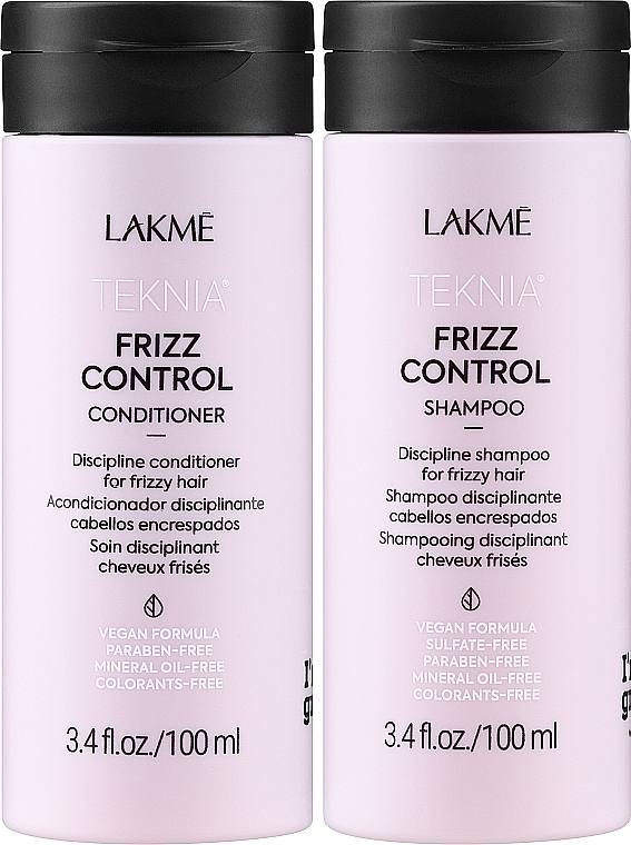 Pflegeset für widerspenstiges oder krauses Haar - Lakme Teknia Frizz Control (Shampoo 100ml + Conditioner 100ml) — Bild N2