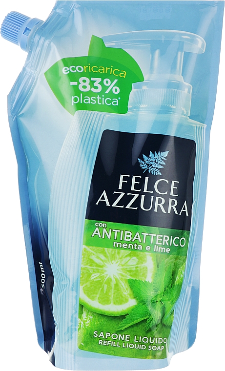 Flüssigseife - Felce Azzurra Antibacterial Mint & Lime (Doypack) — Bild N1