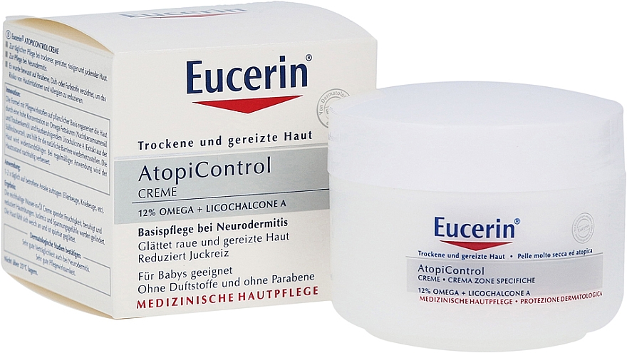 Nährende Gesichtscreme für trockene und gereizte Haut - Eucerin AtopiControl Care Cream