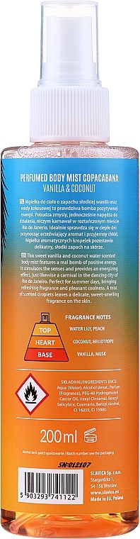 Shake for Body Perfumed Body Mist Copacabana Vanilla & Coconut - Parfümierter Körpernebel Vanille & Kokos — Bild N2