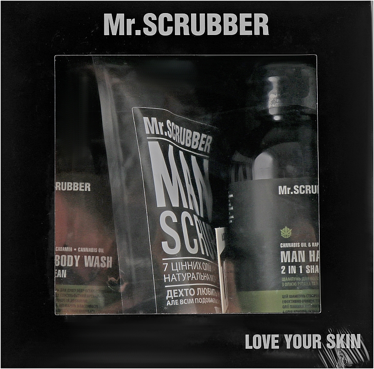 Set - Mr.Scrubber "New Man Basic " (body/scr/100 g + sh/gel/265 ml + shm/265 ml) — Bild N2