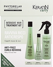 Düfte, Parfümerie und Kosmetik Haarpflegeset - Phytorelax Laboratories Keratin Curly Intensive Hair Treatment Kit (Shampoo 250ml + Conditioner 100ml + Haarspray 200ml)