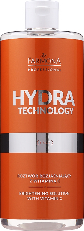 Aufhellende und regenerierende Gesichtslösung gegen Pigmentflecken mit Vitamin C - Farmona Professional Hydra Technology Brighteninhg Solution — Bild N2