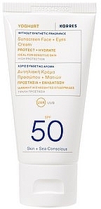 Sonnencreme für das Gesicht - Korres Yoghurt Sunscreen Face & Eyes Cream SPF50 — Bild N1