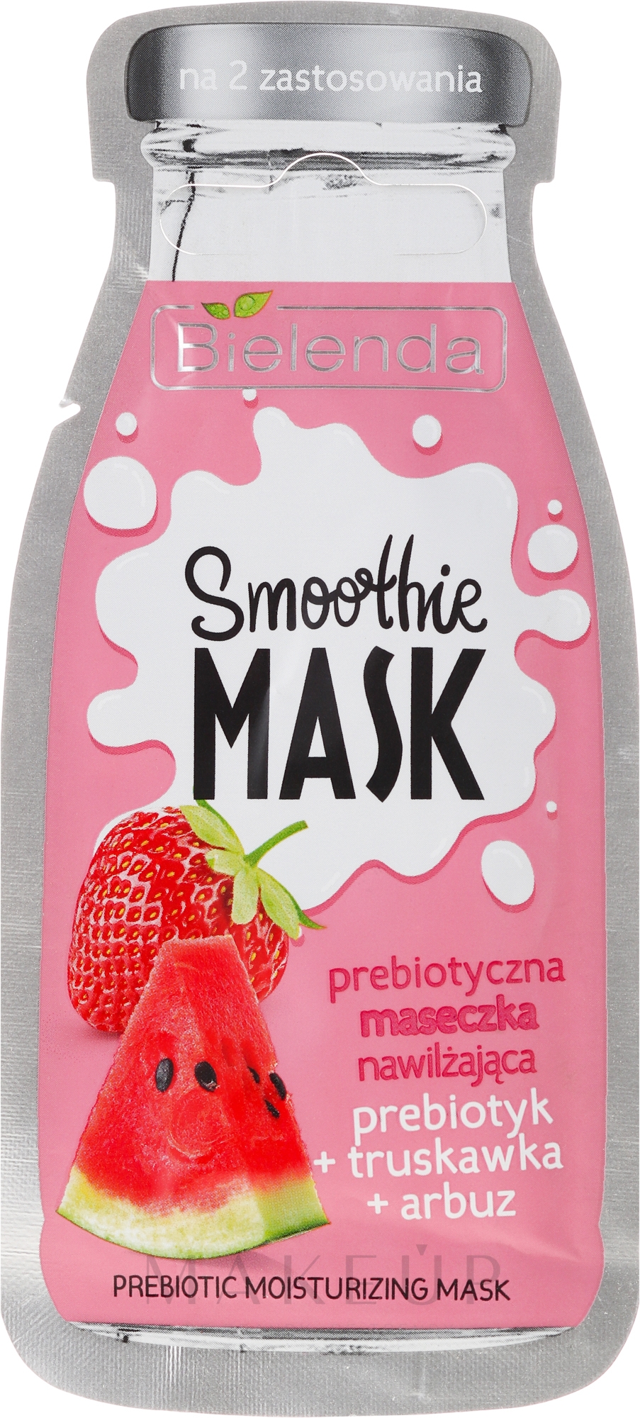 Feuchtigkeitsspendende Gesichtsmaske mit Erdbeere und Wassermelone - Bielenda Smoothie Mask Prebiotic Moisturizing Mask — Foto 10 g