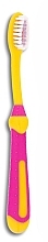 Kinderzahnbürste weich ab 3 Jahren gelb mit rosa - Wellbee — Bild N1