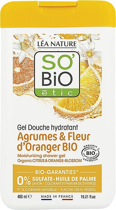 Duschgel Zitrus- und Orangenblüte - So'Bio Etic Citrus & Orange Blossom Moisturizing Shower Gel — Bild N1
