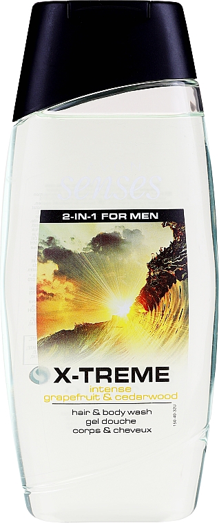 2in1 Shampoo & Duschgel für Männer mit Grapefruit und Zedernholz - Avon Senses X-Treme Intense Grapefruit & Cedarwood — Bild N1