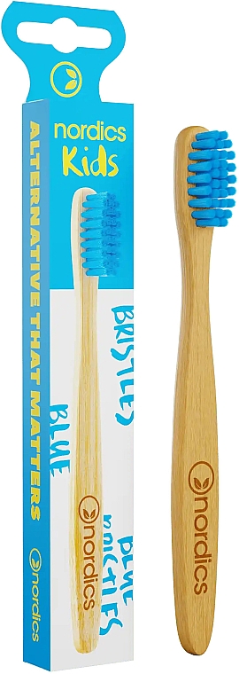 Kinderzahnbürste weich mit blauen Borsten - Nordics Bamboo Toothbrush — Bild N1
