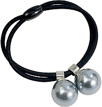 Haargummi mit grauen Perlen schwarz - Lolita Accessories — Bild N1