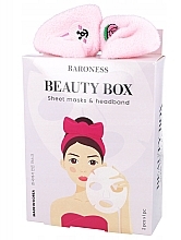 Düfte, Parfümerie und Kosmetik Gesichtspflegeset - Beauadd Baroness Beauty Box (Tuchmaske für das Gesicht 2x21g + Haarband 1 St.)