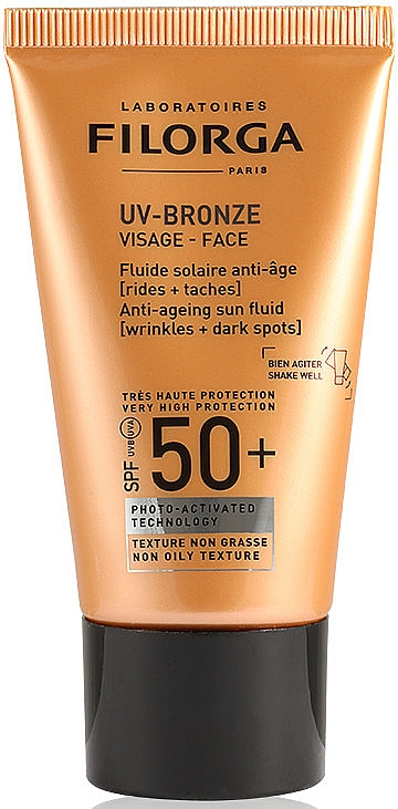 Anti-Falten Sonnenschutzfluid für das Gesicht gegen dunkle Flecken SPF 50+ - Filorga UV-Bronze Face Anti-Ageing Sun Fluid SPF50+ — Bild N1