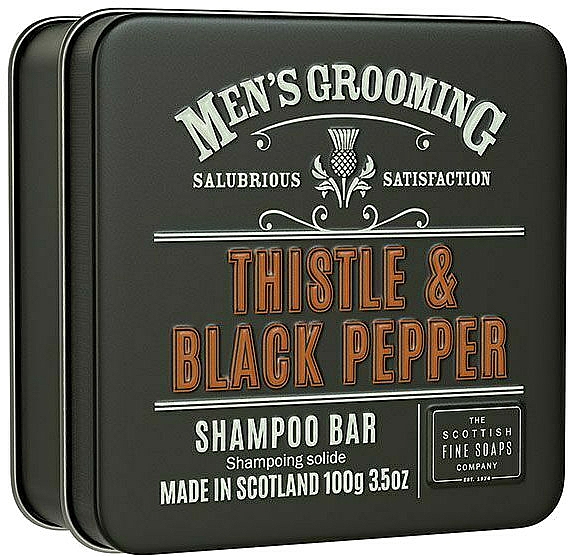 Stärkendes und glättendes festes Shampoo mit Distelsamenöl und Weizenprotein - Scottish Fine Soaps Mens Grooming Thistle & Black Pepper Shampoo Bar — Bild N1