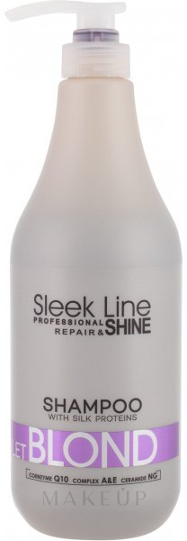 Lila Shampoo mit Seidenproteinen für blondes und helles Haar - Stapiz Sleek Line Violet Blond Shampoo — Bild 1000 ml