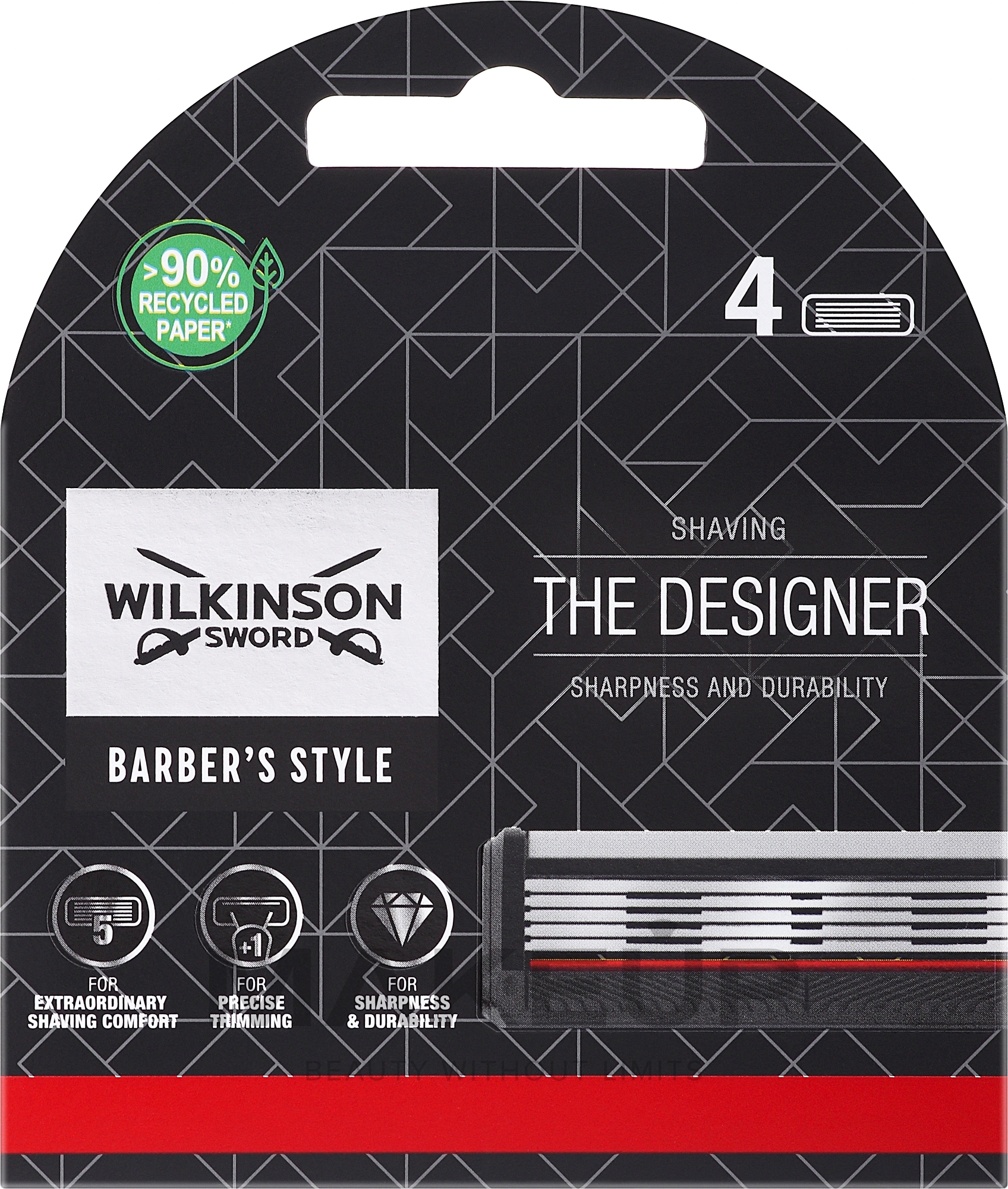 Ersatzklingen 4 St. - Wilkinson Sword Barber's Style The Designer Refills — Bild 4 St.