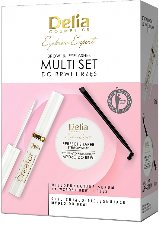 Wimpernpflegeset - Delia Eyebrow Expert brow & Eyelashes Multi Set (Wimpernconditioner 7ml + Augenbrauenseife 10ml) — Bild N1