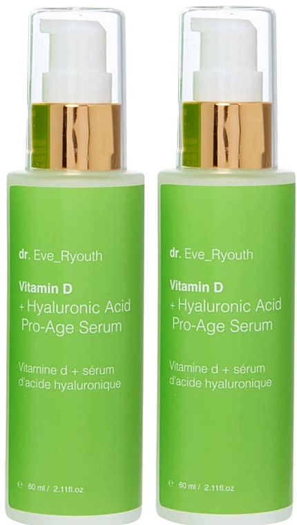 Gesichtspflegeset - Dr. Eve_Ryouth Vitamin D + Hyaluronic Acid Pro-Age (Gesichtsserum 2x50ml) — Bild N1