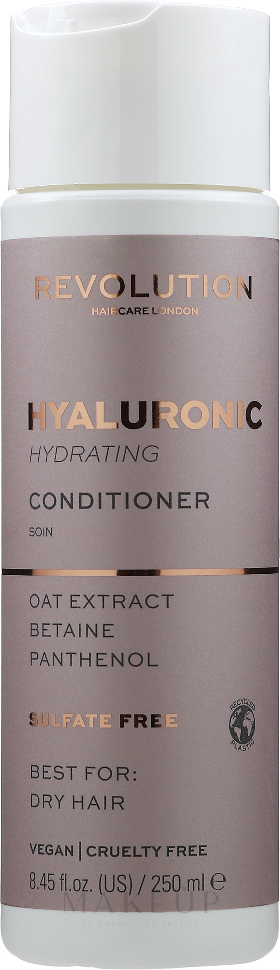Feuchtigkeitsspendende, weichmachende Haarspülung mit Hyaluronsäure und Hafer-Extrakt - Makeup Revolution Hyaluronic Acid Hydrating Conditioner — Bild 250 ml