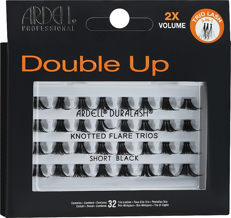 Wimpernbüschel-Set - Ardell Double Up Knotted Flare Trios Short Black — Foto N1