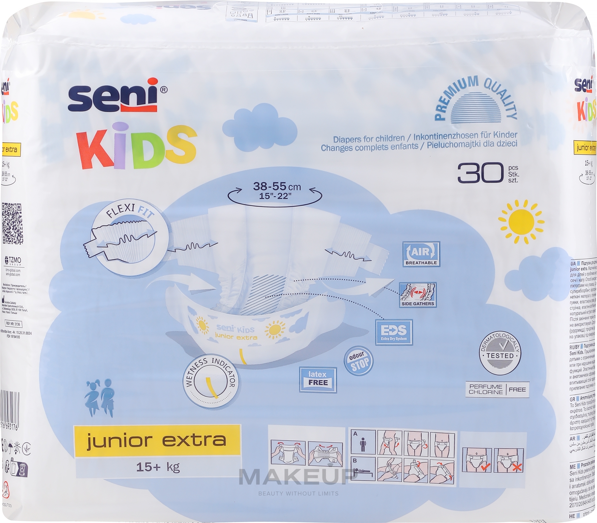 Windeln für Kinder Kids Junior Extra 15-30 kg - Seni — Bild 30 St.