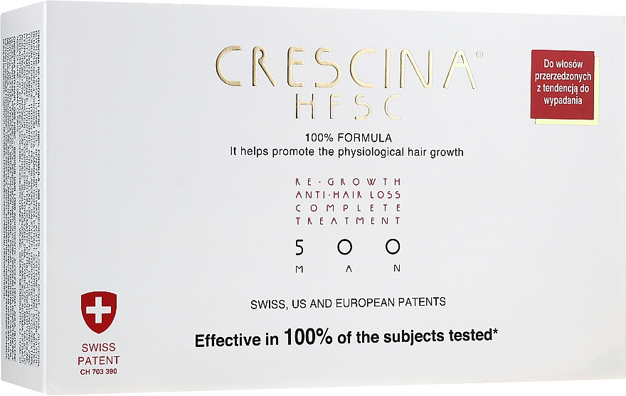Wiederherstellendes Lotion-Konzentrat gegen Haarausfall für Männer 500 - Crescina Re-Growth HFSC 100% + Crescina Anti-Hair Loss HSSC
