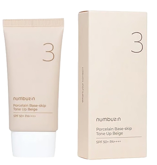 Sonnencreme für das Gesicht mit Tönungseffekt - Numbuzin No.3 Porcelain Base-Skip Tone Up Beige SPF50+ PA++++ — Bild N1