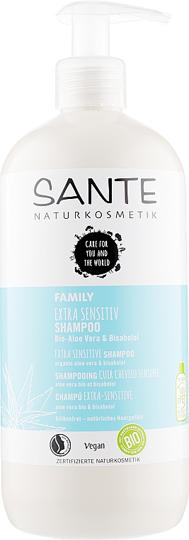Bio-Shampoo für die ganze Familie für empfindliche Kopfhaut mit Aloe Vera und Bisabolol - Sante Family Extra Sensitive Shampoo — Bild N3