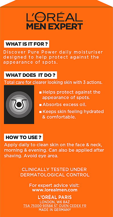 Feuchtigkeitscreme für das Gesicht gegen Hautunreinheiten - L'Oreal Paris Men Expert Pure Power Anti-Imperfection Moisturiser — Bild N6