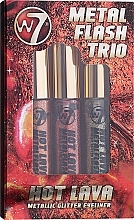 Düfte, Parfümerie und Kosmetik Make-up Set (Eyeliner 3x7ml) - W7 Hot Lava Metallic Glitter Trio Eyeliner