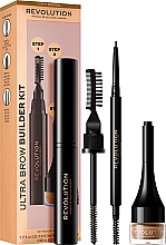Düfte, Parfümerie und Kosmetik Set - Makeup Revolution Ultra Brow Builder Kit (wax/8ml + brow/pomade/2,2g + eye/crayon/0,09g) 