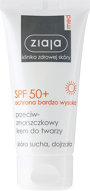 Anti-Falten Gesichtscreme für trockene Haut SPF 50+ - Ziaja Med Cream Wrinkle Dry Spf 50 — Bild N2