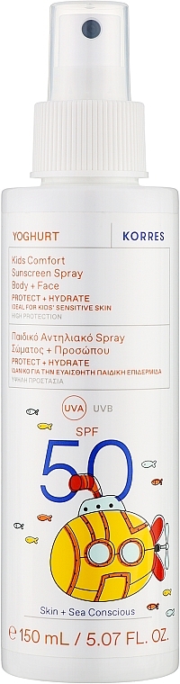 Sonnenschutzspray für Kinder - Korres Yoghurt Kids Comfort Sunscreen Spray Spf50 — Bild N1