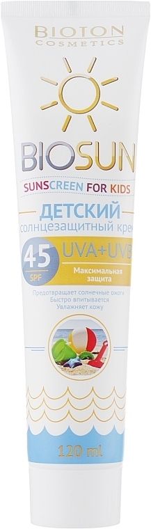 Sonnenschutzcreme für Kinder SPF 45 - Bioton Cosmetics BioSun — Bild N1