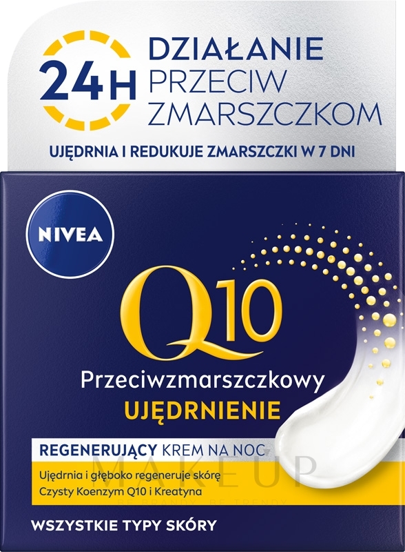 Feuchtigkeitsspendende Anti-Falten-Nachtcreme für alle Hauttypen - NIVEA Visage Q10 Plus Night Cream — Bild 50 ml
