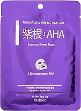 Düfte, Parfümerie und Kosmetik Tuchmaske für das Gesicht Lithospermum und AHA - Mitomo Lithospermum + AHA Essence Sheet Mask
