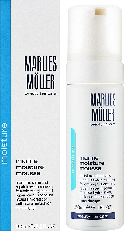 Feuchtigkeitsspeendender und regenerierender Haarschaum für mehr Glanz ohne Ausspülen - Marlies Moller Marine Moisture Mousse — Bild N2