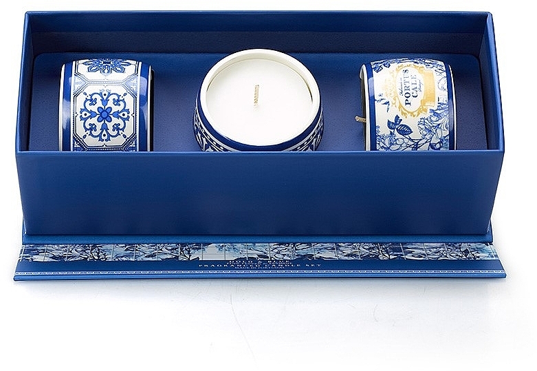 Duftkerzen-Set - Portus Cale Gold & Blue Fragranced Candle Set (3x70g) — Bild N2