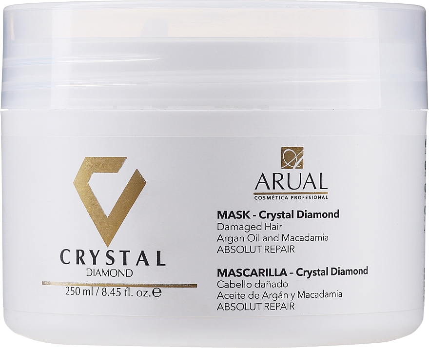 Maske für strapaziertes Haar mit Arganöl und Macadamia - Arual Crystal Diamond Mask — Bild N1