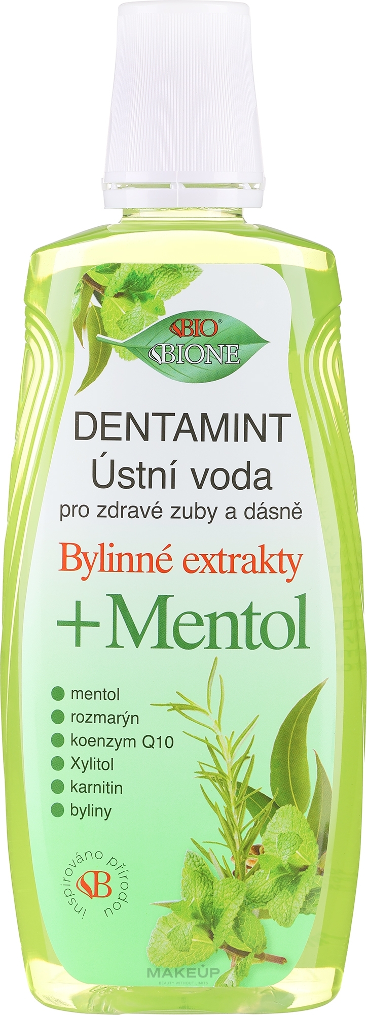 Mundwasser - Bione Cosmetics Dentamint Mouthwash Menthol — Bild 500 ml